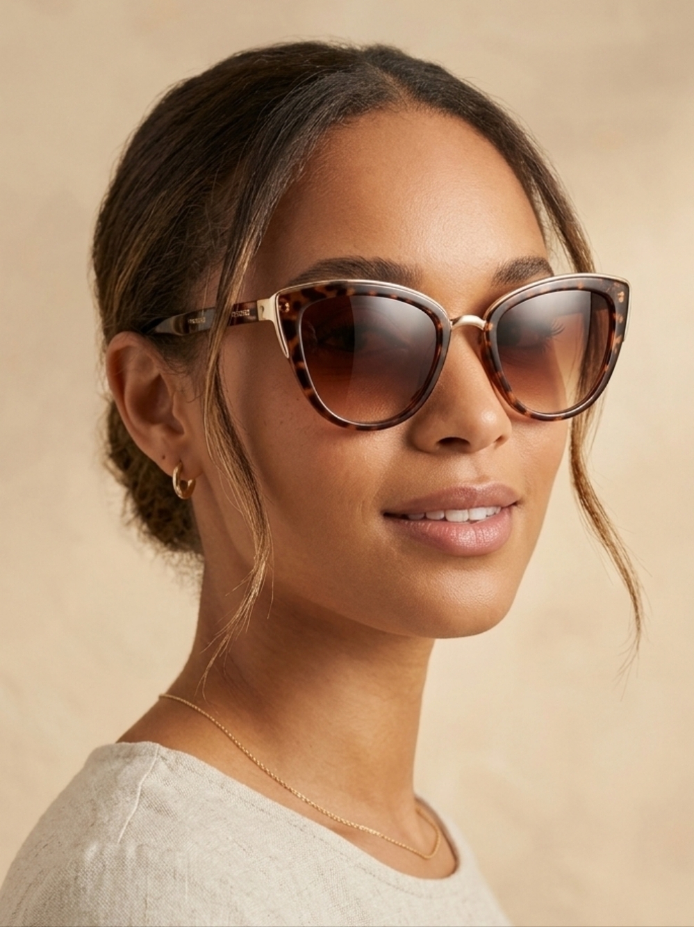 Brown tortoise cat eye sunglasses